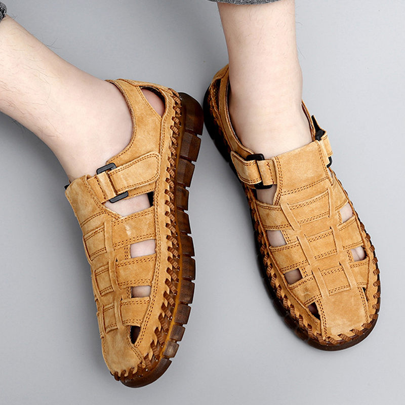 Men's Cutout Leather Sandals