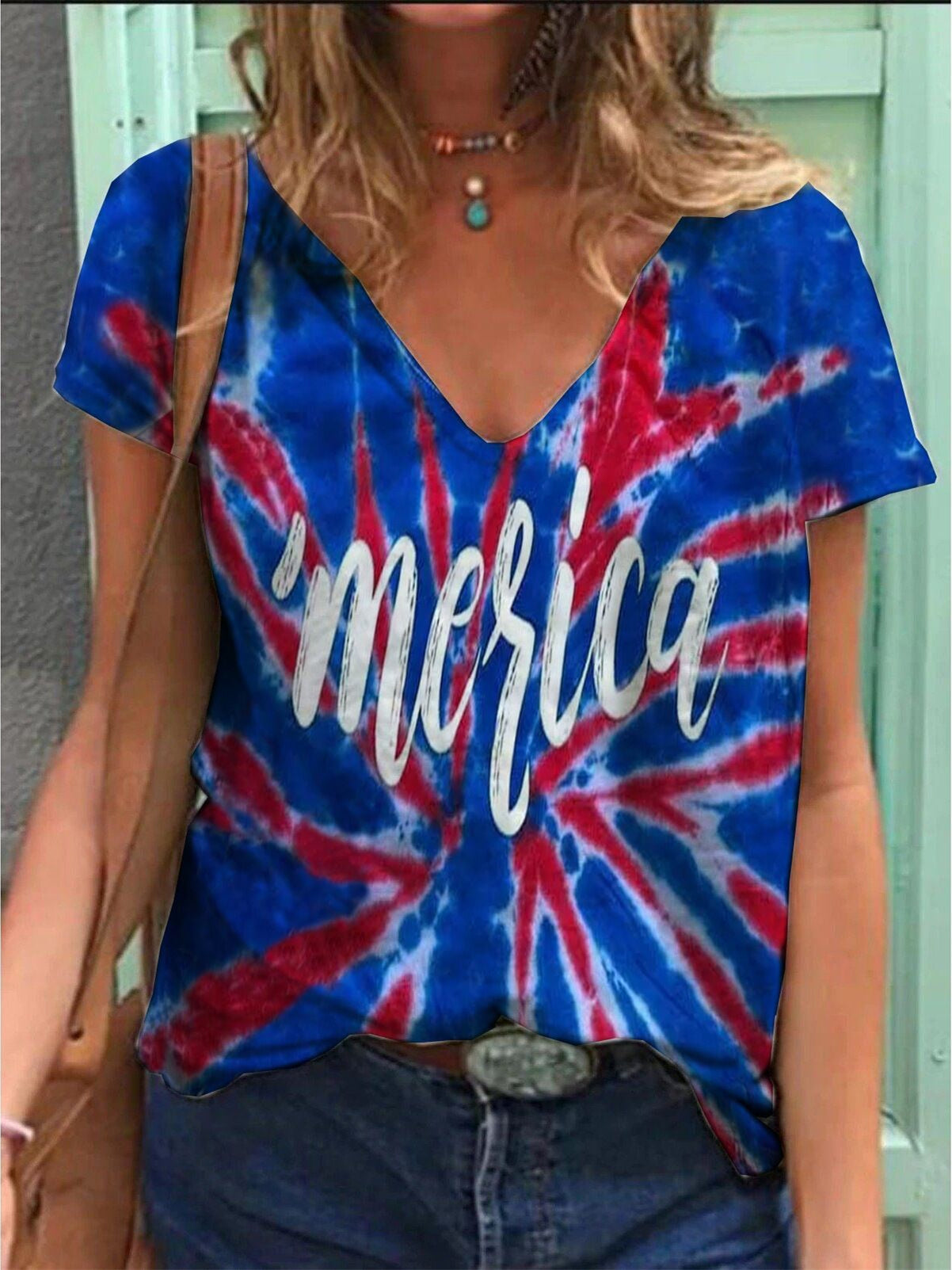 Women Long Sleeve V-neck Graphic Floral Printed Top