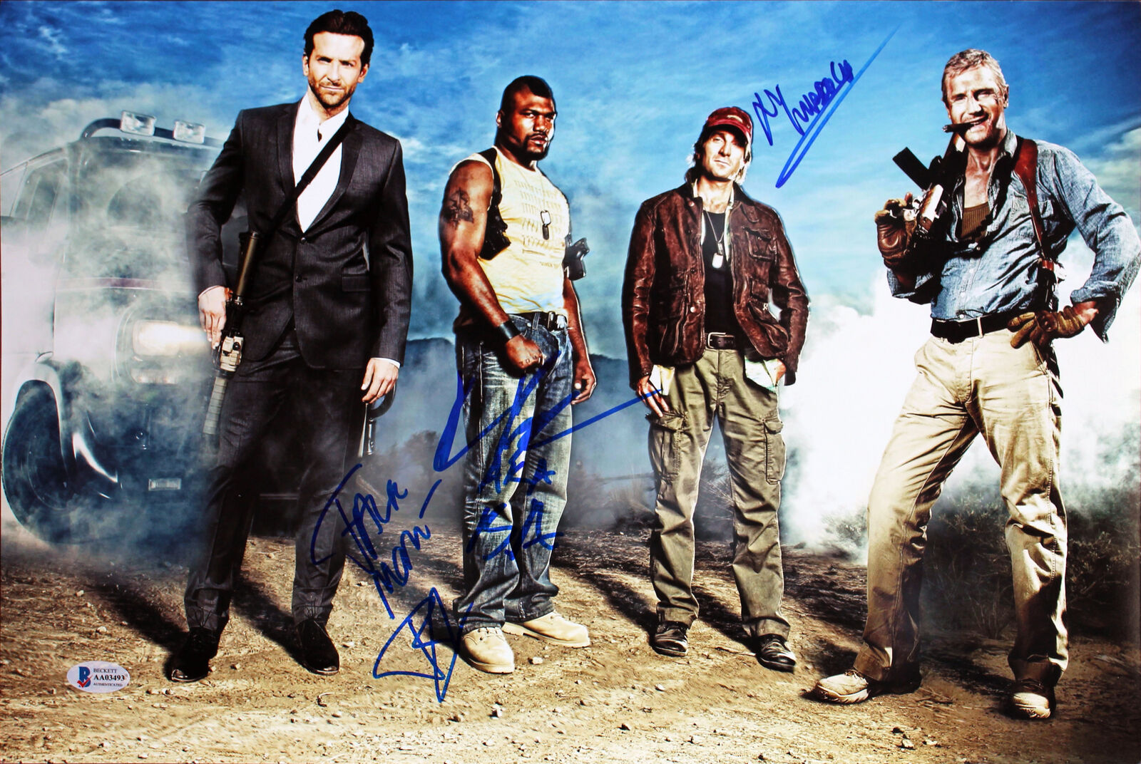 The A-Team (3) Bradley Cooper, Jackson & Copley Signed 12x18 Photo Poster painting BAS #AA03493