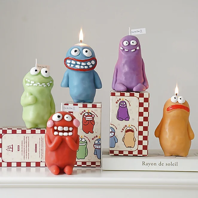 🔥kukelife🔥Wholesale Mini Funny Novelty Handmade Halloween Aromatherapy Cute Monster Shape Scented Candles