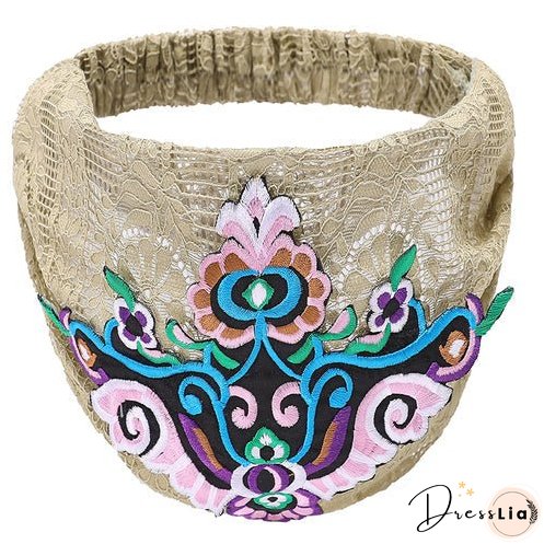 Women's fashion trends in hairband ethnic headdress embroidered hair accessories