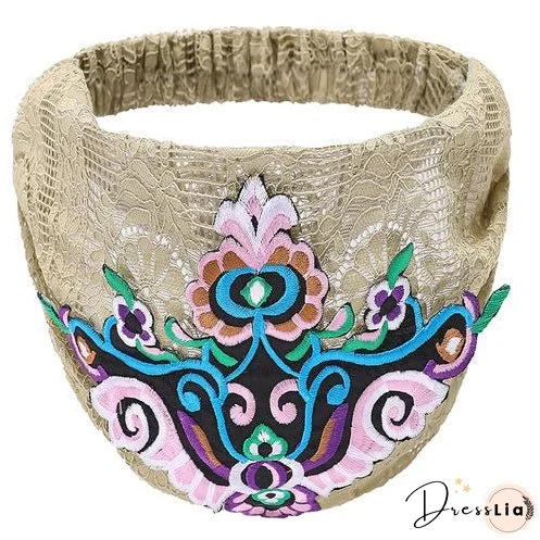 Women's fashion trends in hairband ethnic headdress embroidered hair accessories