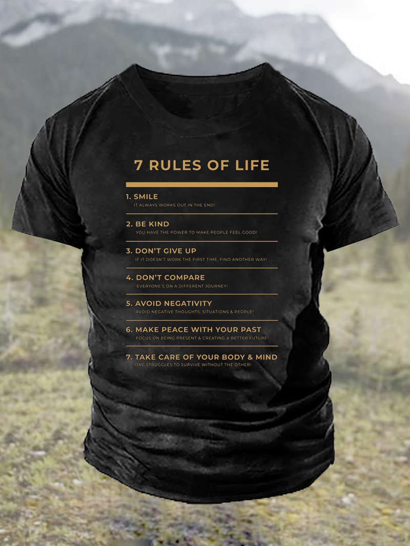 Life Rules Quote Slogan T-Shirt