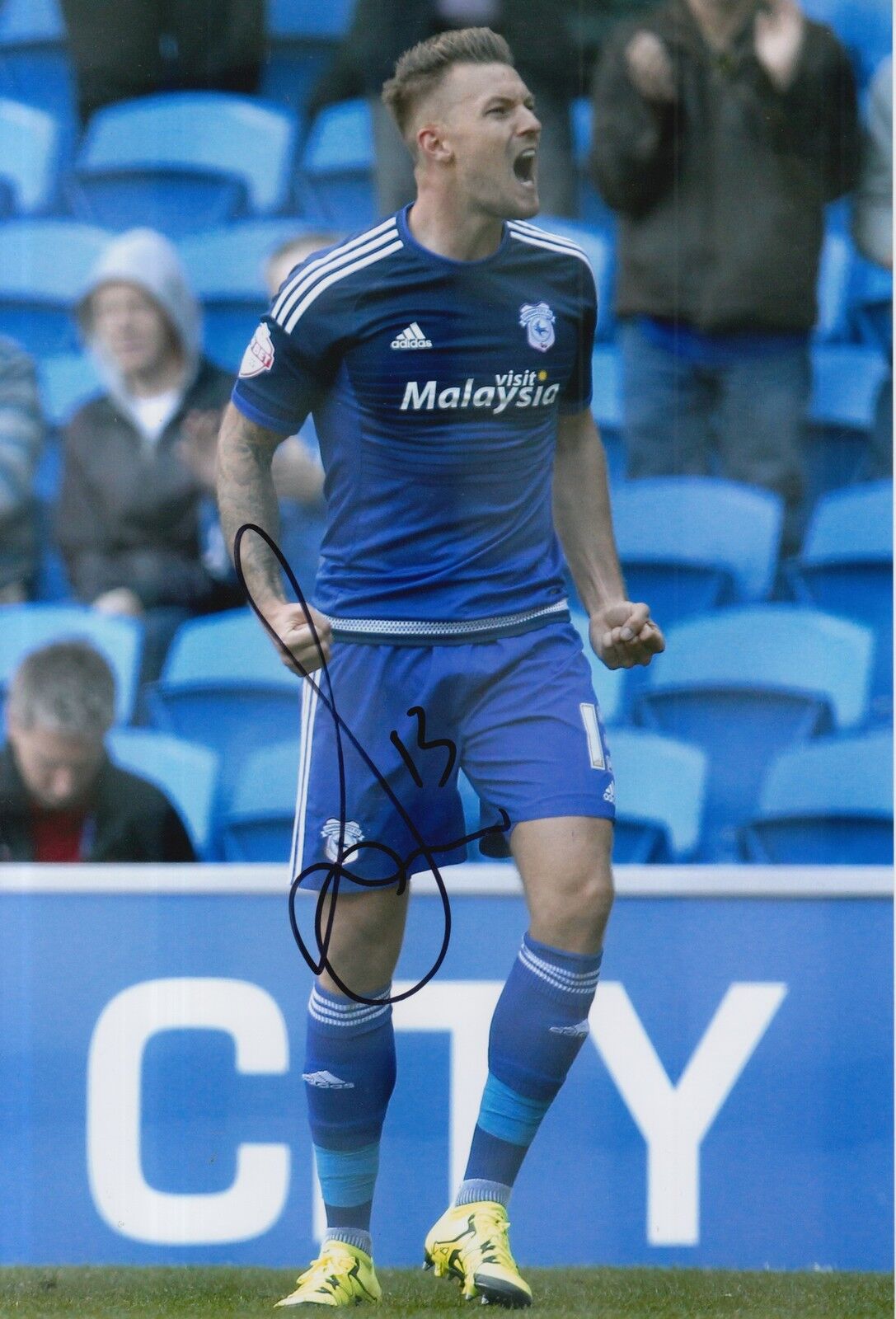 CARDIFF CITY HAND SIGNED ANTHONY PILKINGTON 12X8 Photo Poster painting.