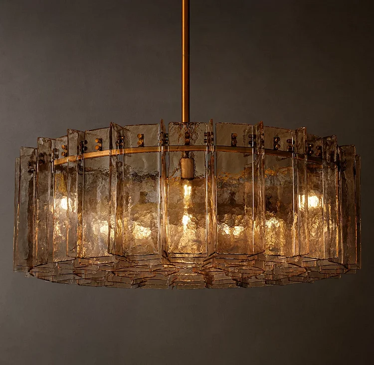 Lattice smoke glass round chandelier 48" Vjlight