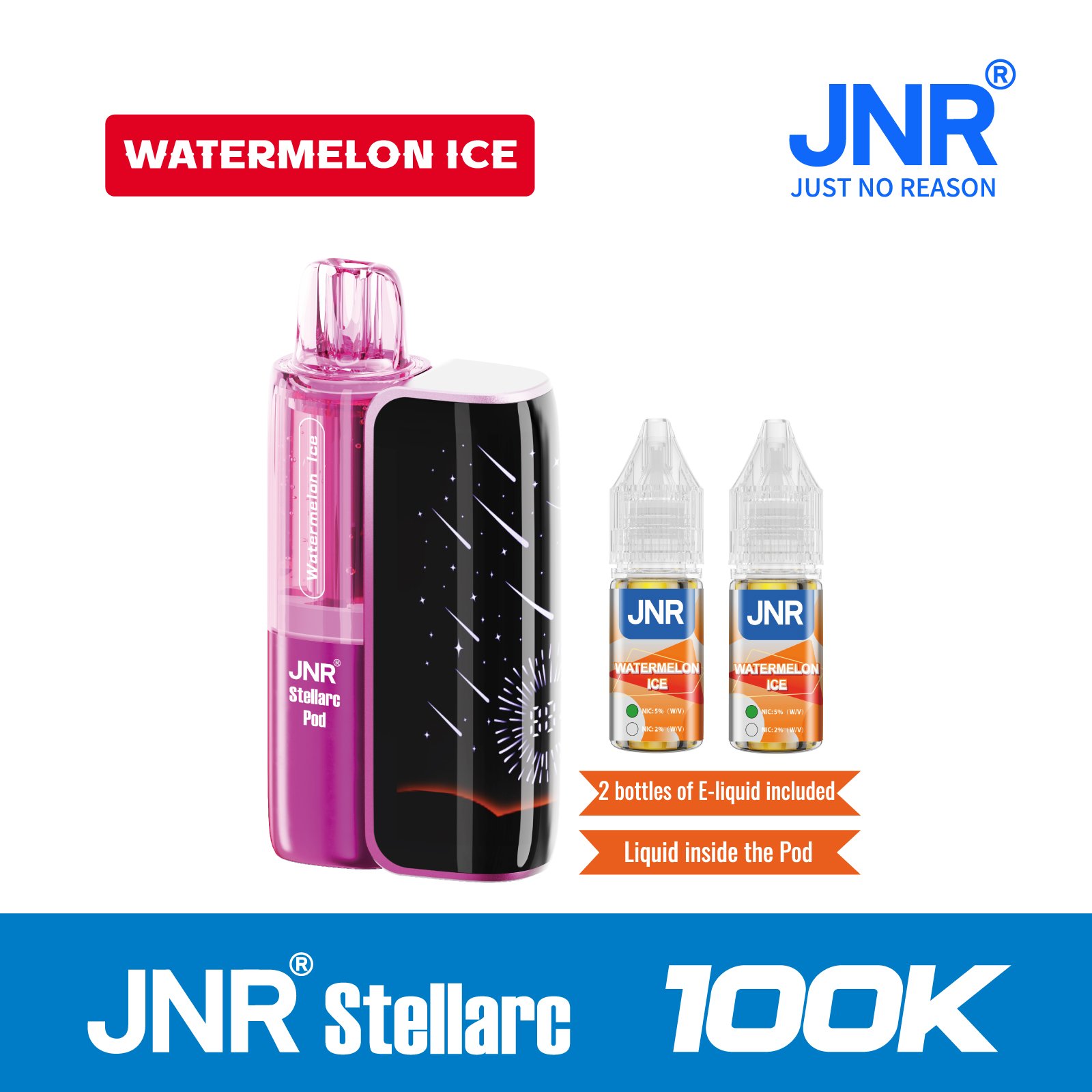 Watermelon lce | JNR Stellarc 100K Puffs Kit - Refillable & Replaceable Pod Vape Best Vape