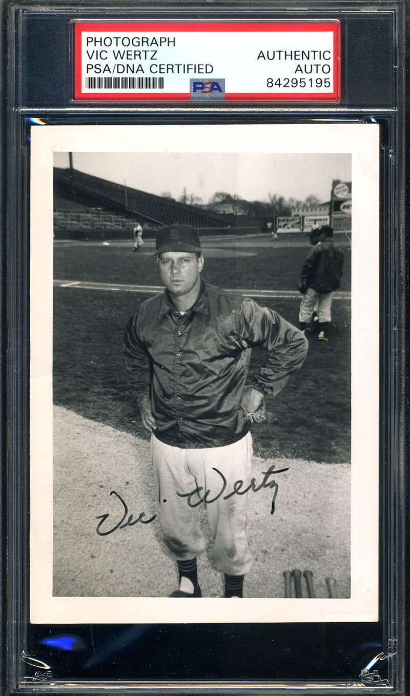 Vic Wertz PSA DNA Coa Hand Signed 1950`s Original Photo Poster painting Tigers Autograph