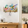 Diamond Painting Wooden Bird Flower Hooks Rail for Home Decor