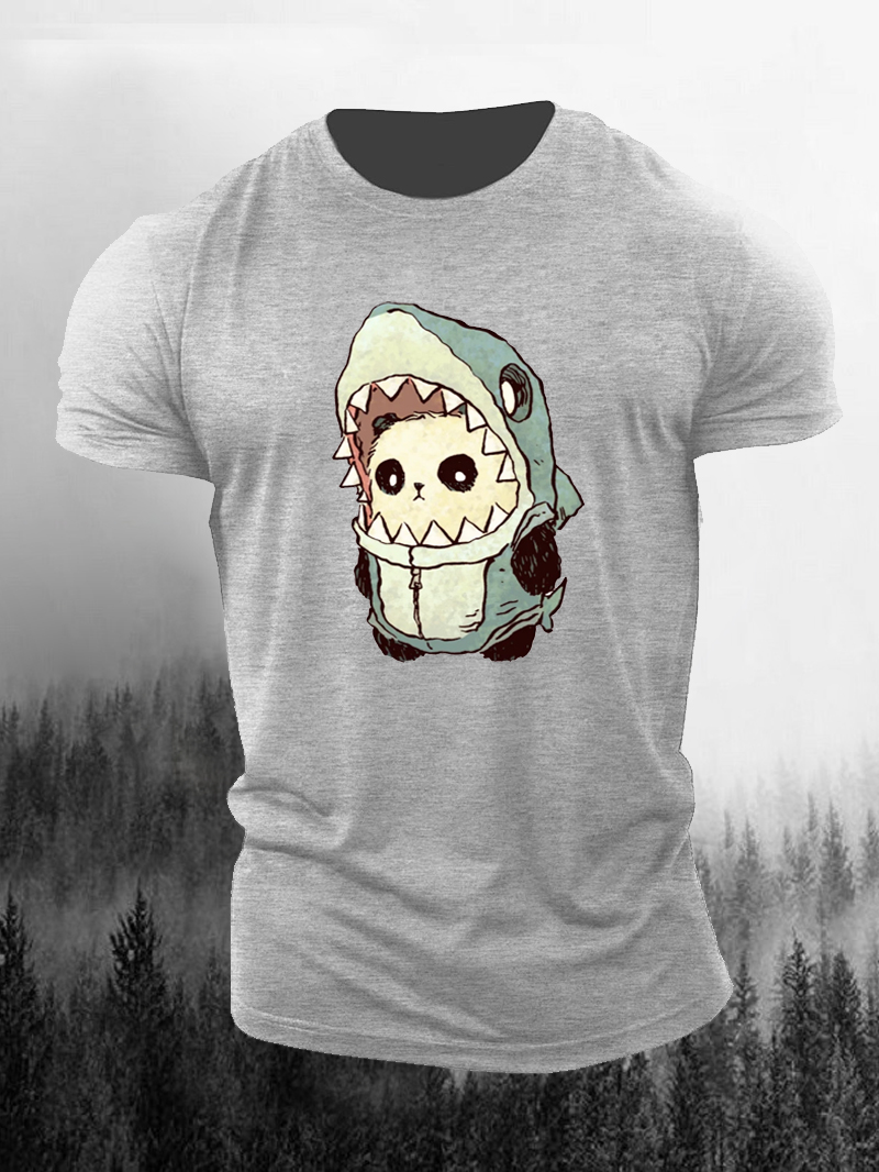 Cute Cartoon Panda Printed T-Shirt
