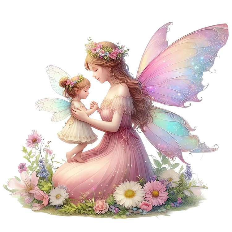 Pink Butterfly Mother And Daughter 30*30CM (Canvas) Full Round Drill Diamond Painting gbfke