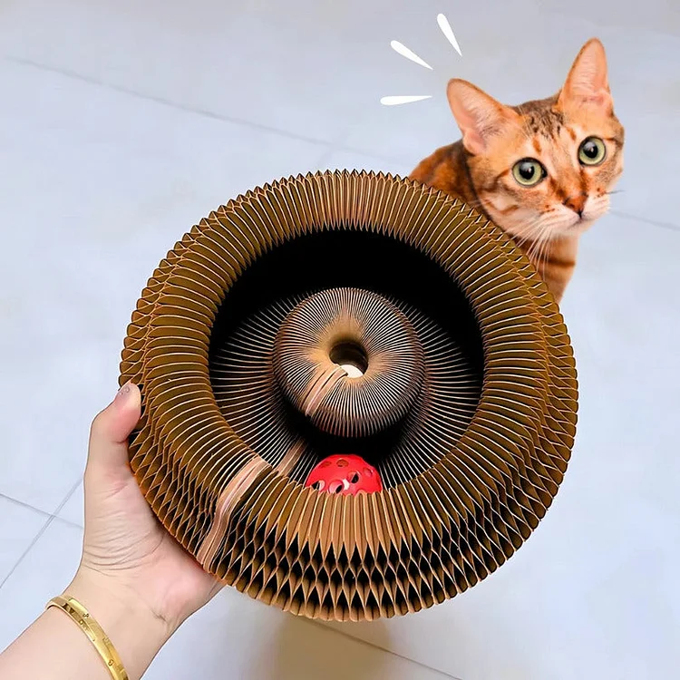 Foldable Cat Scratching Board With Bell Accordion slivor