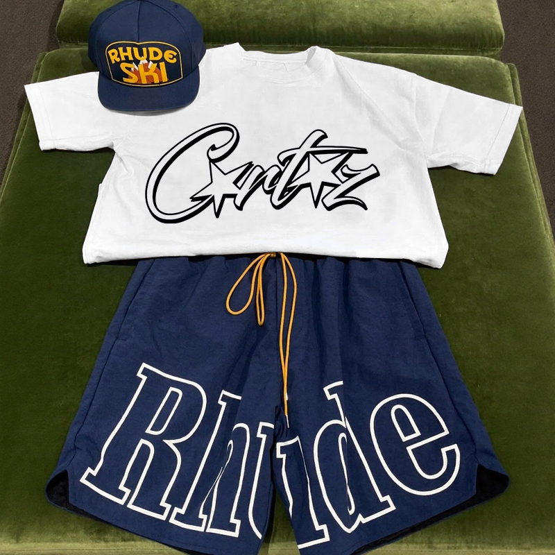 Rhude and Crtz T-Shirt And Shorts Co-Ord