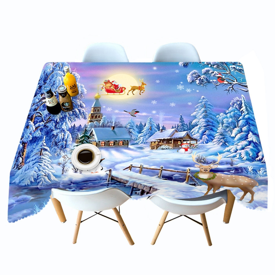 

Santa Claus and Elk - 3D Tablecloth, 140*140cm, 501 Original