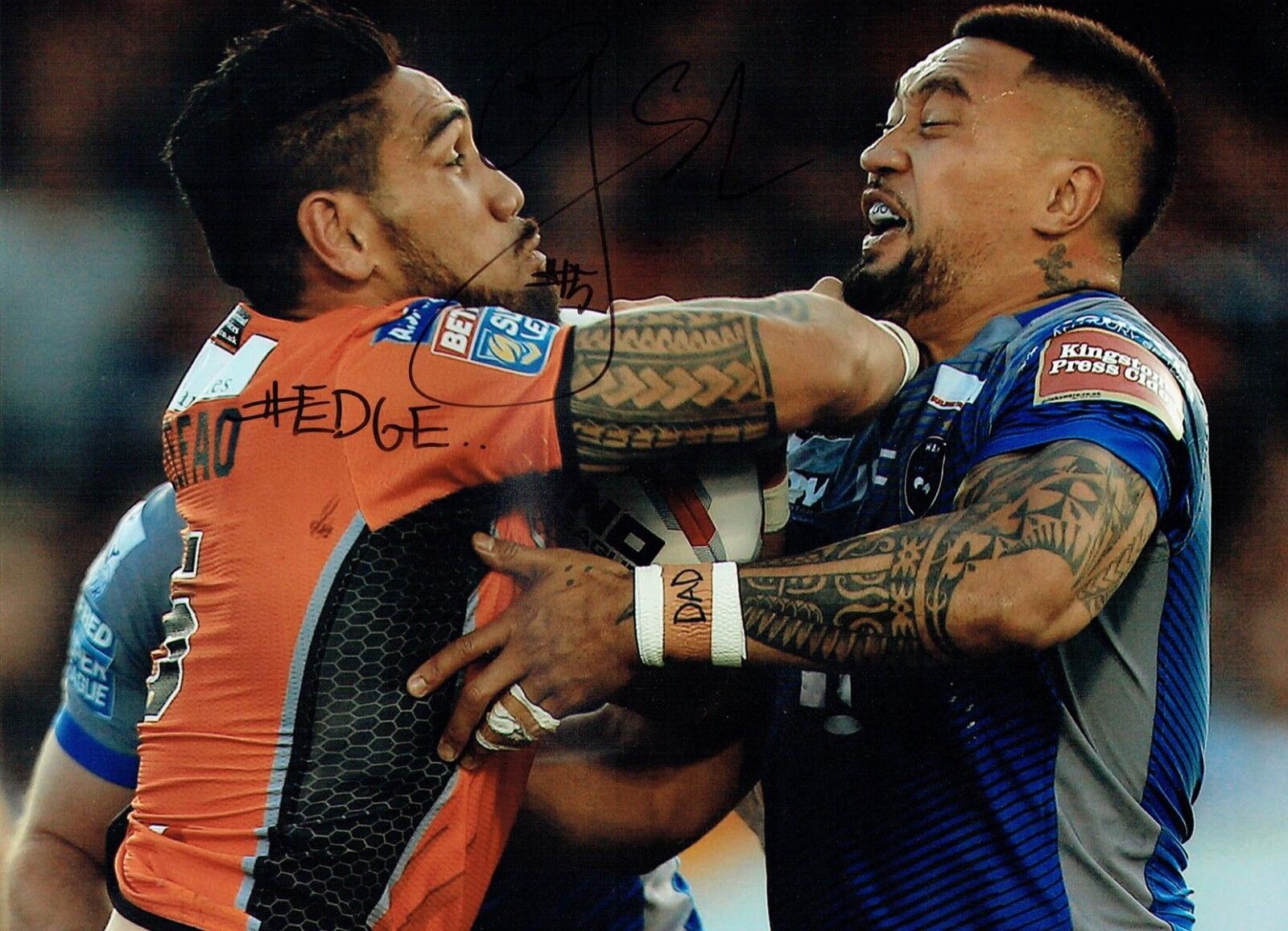 Jesse SENE LEFAO Castleford Rugby Signed Autograph 16x12 Photo Poster painting 4 AFTAL COA