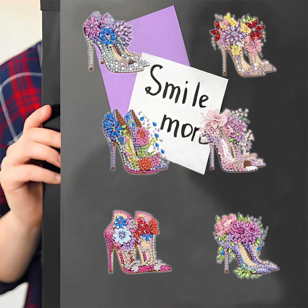 6PCS High Heel Special Shape Diamond Painting Magnets Refrigerator