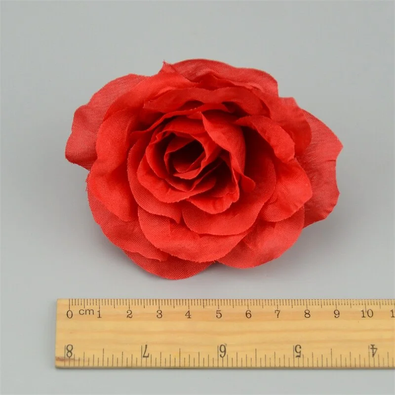 3/10pcs Large Artificial Silk Rose Flower Heads 9cm For Wedding Party Decoration DIY Scrapbook Flower Wall Craft Fake Flowers