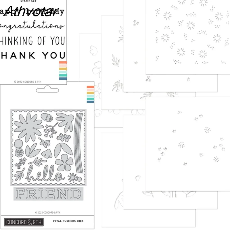 Athvotar New Pop-Up Shoppe Metal Cutting Dies and Clear Stamps Scrapbook Diary Secoration Embossing Template Diy Greeting Card