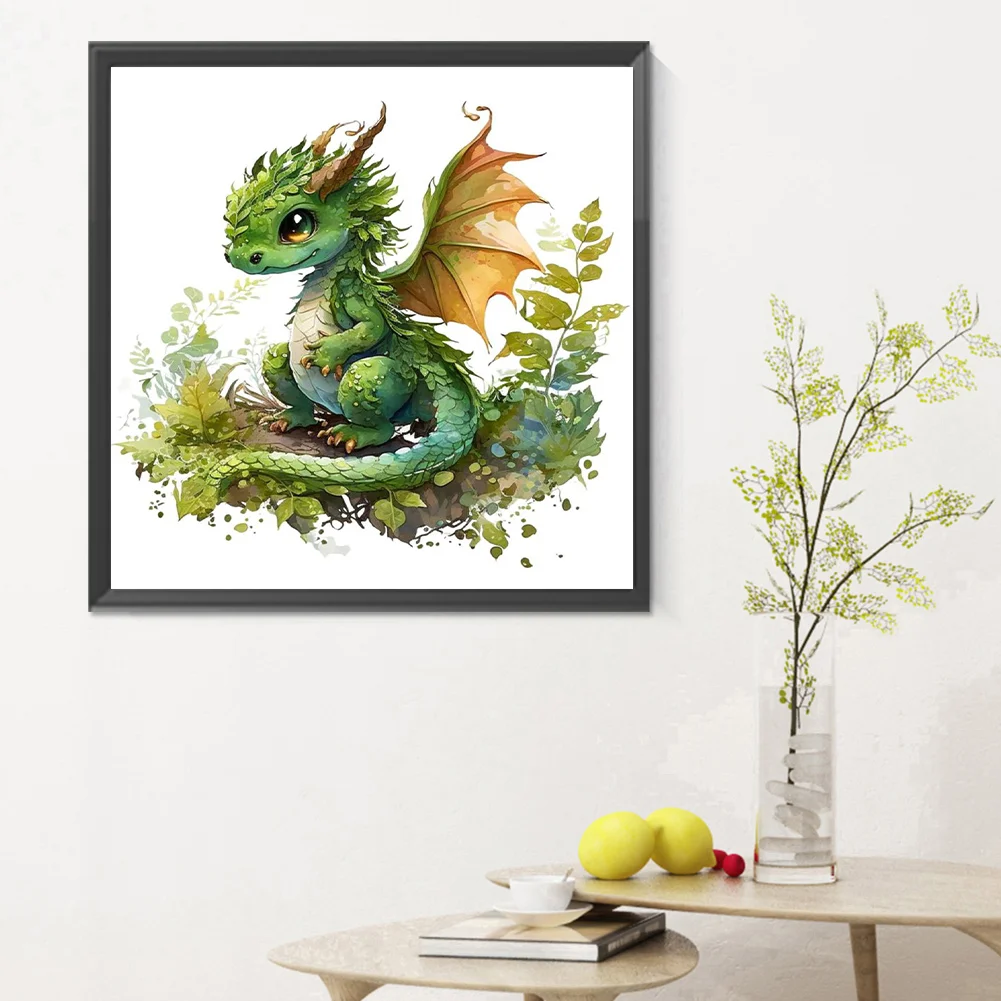 Full Round Diamond Painting 30*30cm - Little Dragon