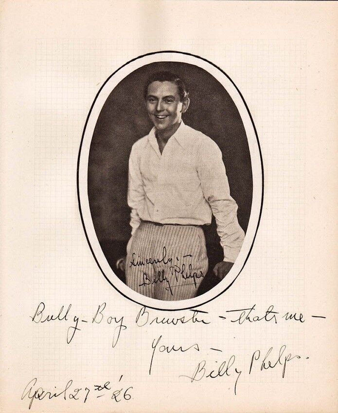 Early British Actor BILLY PHELPS Signed Image