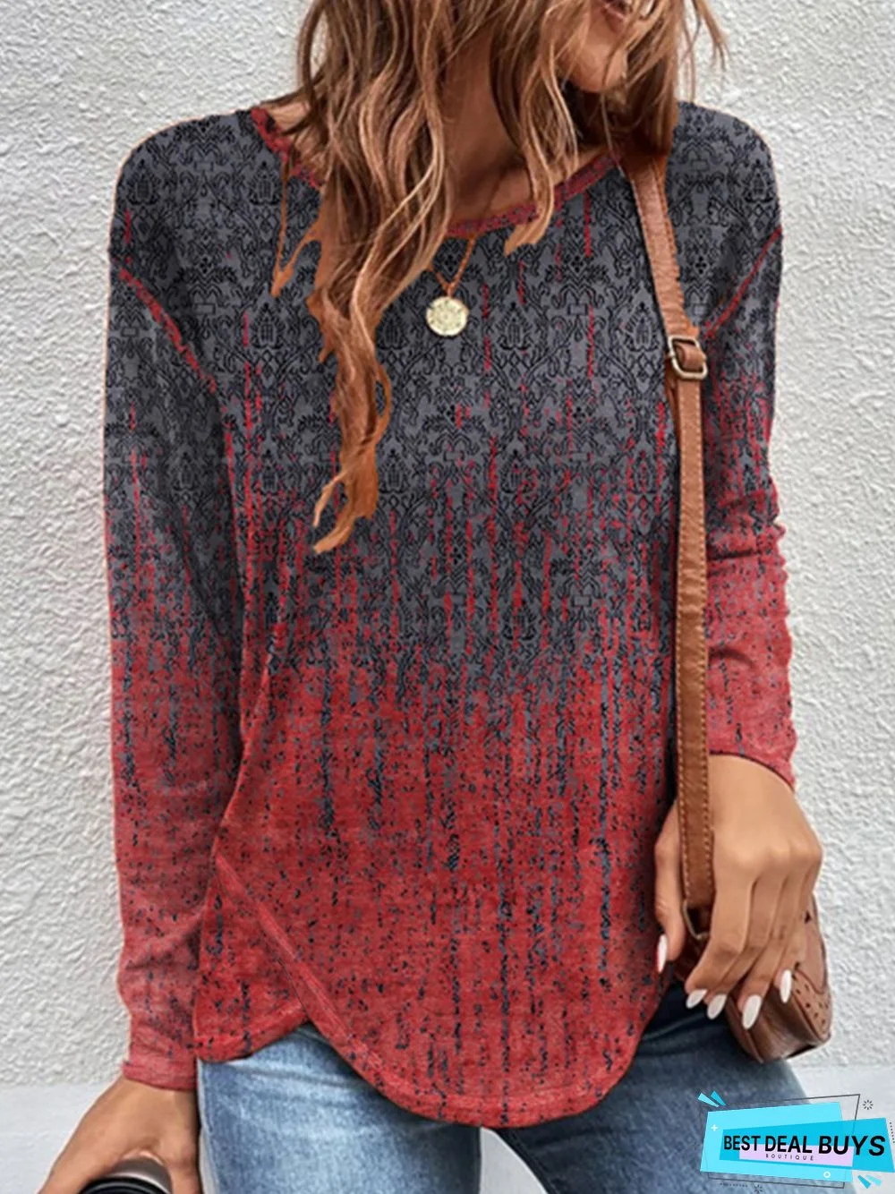 Ombre Casual Loose tunic T-Shirt