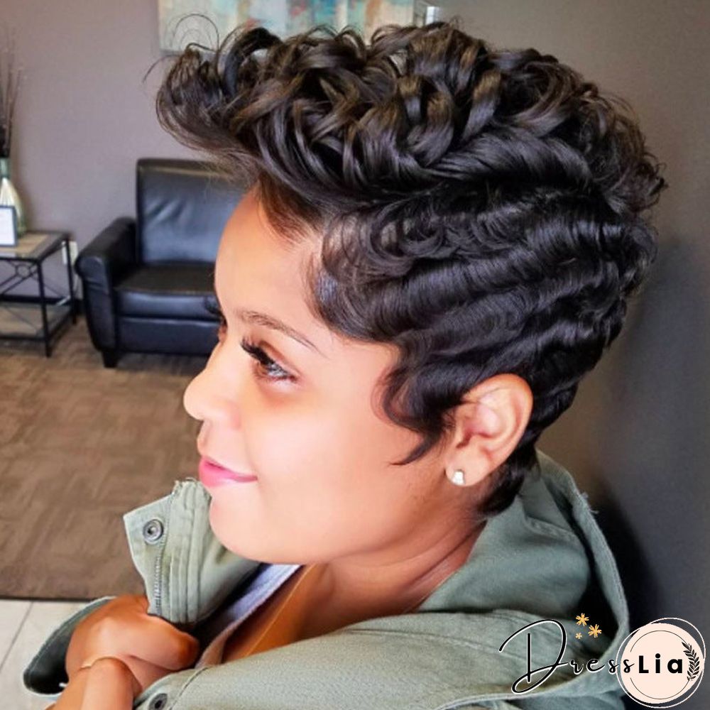 Short Curly Hair Fluffy Small Curly Hair Chemical Fiber Wig