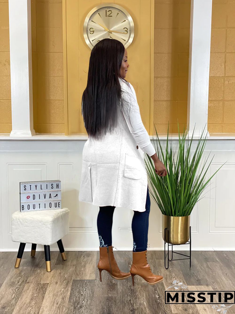 Solid Color Sleeveless knit Sweater Vest Cardigan