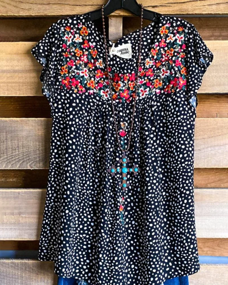 Casual Printed Crewneck Loose T-Shirt