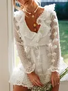 Lacy Falbala Long Sleeves Mini Dress