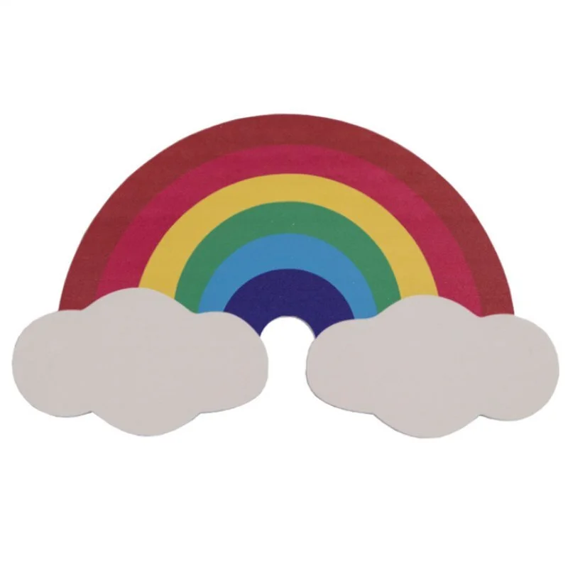 Cartoon Wooden 3D Rainbow Wall Sticker for Kids Room Decoration Baby Bedroom Ornaments Wallpaper Mural Nursery Decor Photo Props