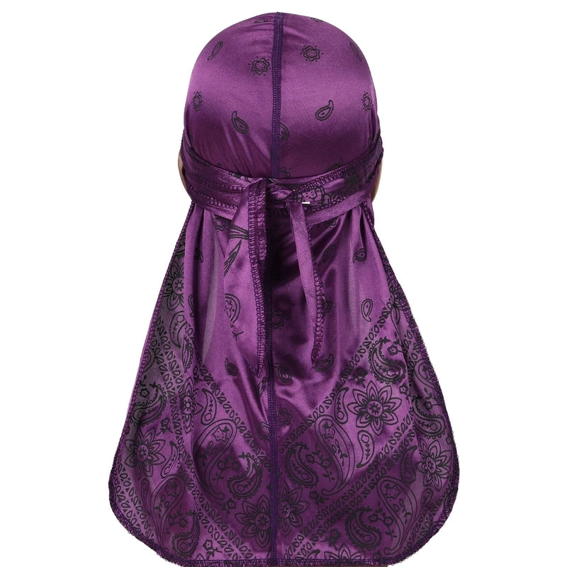 Explosions Amoeba Imitation Silk Long Tail Pirate Hat Baotou Hat Hip Hop Cloak Hat DURAG