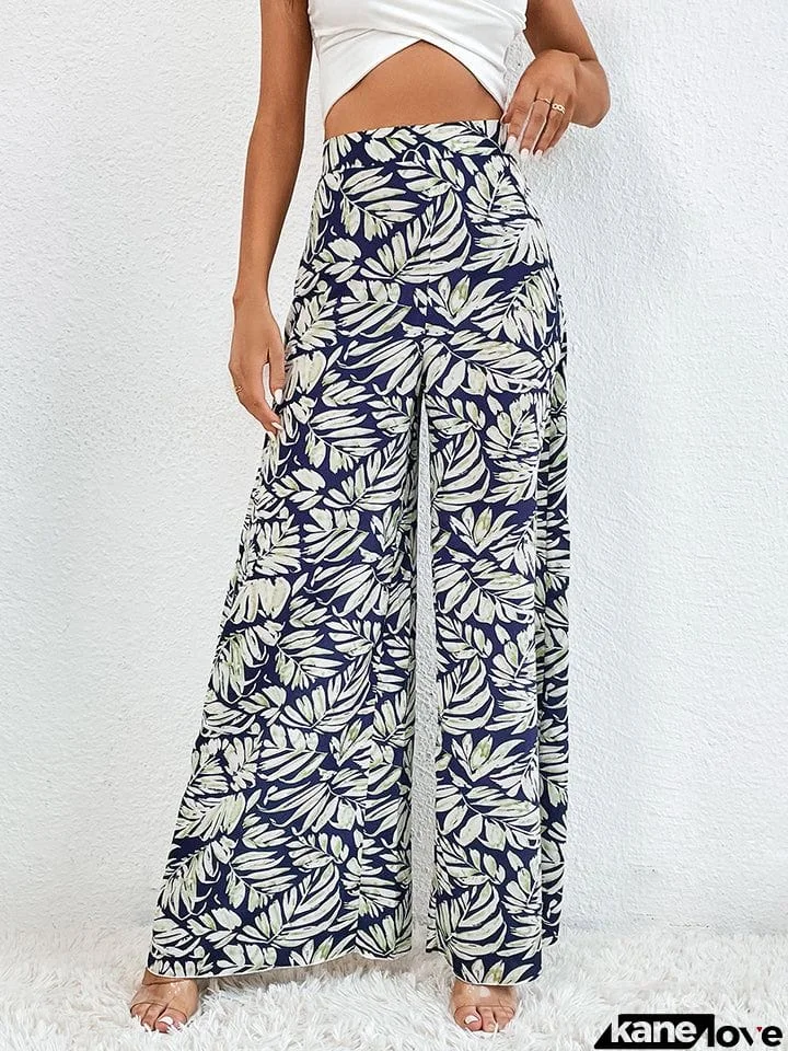 Printed Wide Leg Pants