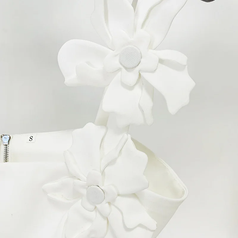 Nigikala Nigikala New Star Fashion Sling Vest Blouse Three-Dimensional Floral Half-Skirt Set Two-Piece Set