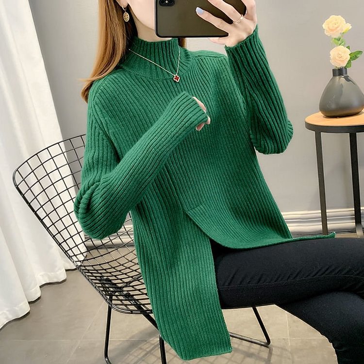 Shift Long Sleeve Casual Solid Sweater