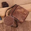 BAIGIO Leather Bag for Men Cross Body Bag Vintage Small Ipad Messenger Bag Side Satchel for Men Business Bag Casual Hangbag Sling Bag for Work Travel Daily, Brown