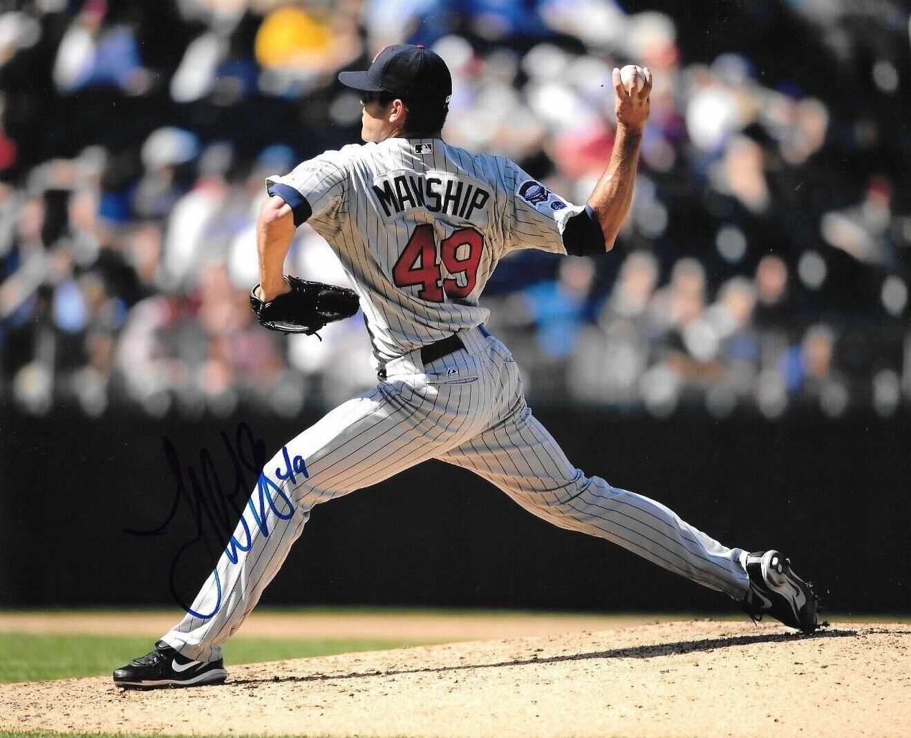 * JEFF MANSHIP * signed 8x10 Photo Poster painting * MINNESOTA TWINS * COA * 2