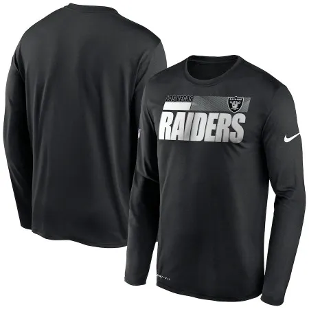 Men's Las Vegas Raiders 2020 Black Sideline Impact Legend Performance Long Sleeve T-Shirt EXOZ