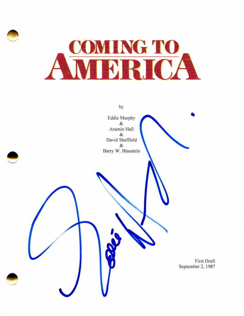 EDDIE MURPHY SIGNED AUTOGRAPH COMING TO AMERICA MOVIE SCRIPT - BEVERLY HILLS COP