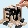 Jeu de casse-t&ecirc;te en forme de cube en bois 3D