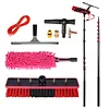 [US Local Warehouse] 11pcs Extended Window Cleaning Kit Easy To Use Telescopic Water Supply Brush Kit