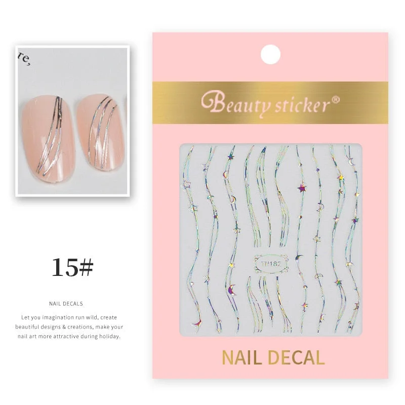 1 Sheet New Roman English Alphabet Number 3D Nail Stickers Christmas Animals iridescent Gold Silver Word Small Letters Nail