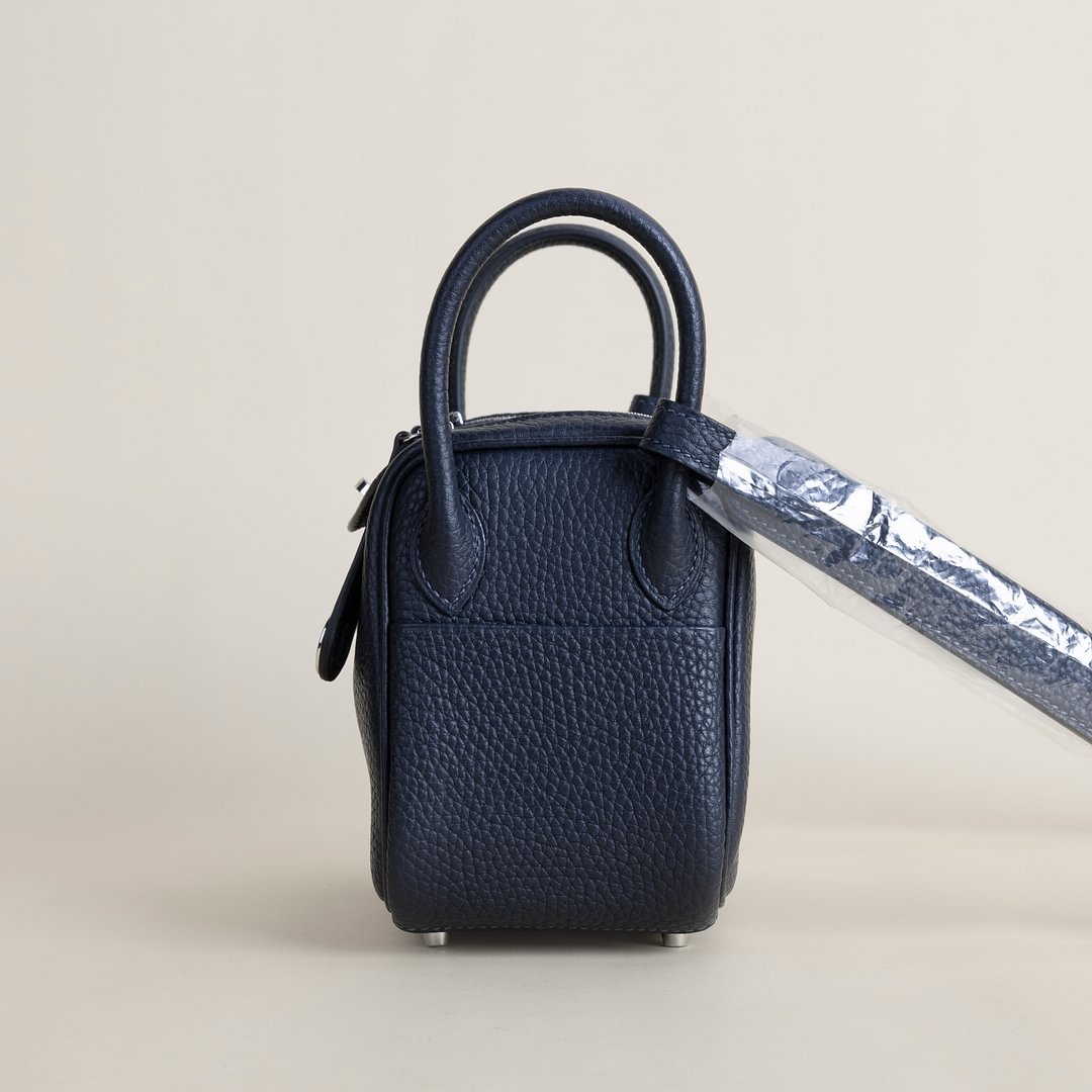 Mini Lindy Clemence leather 2Z Blue nuit PHW