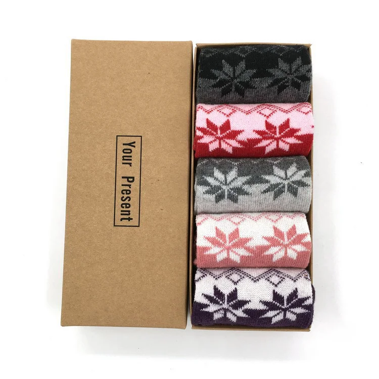 Wool boxed socks lovers thickened in the tube gift socks