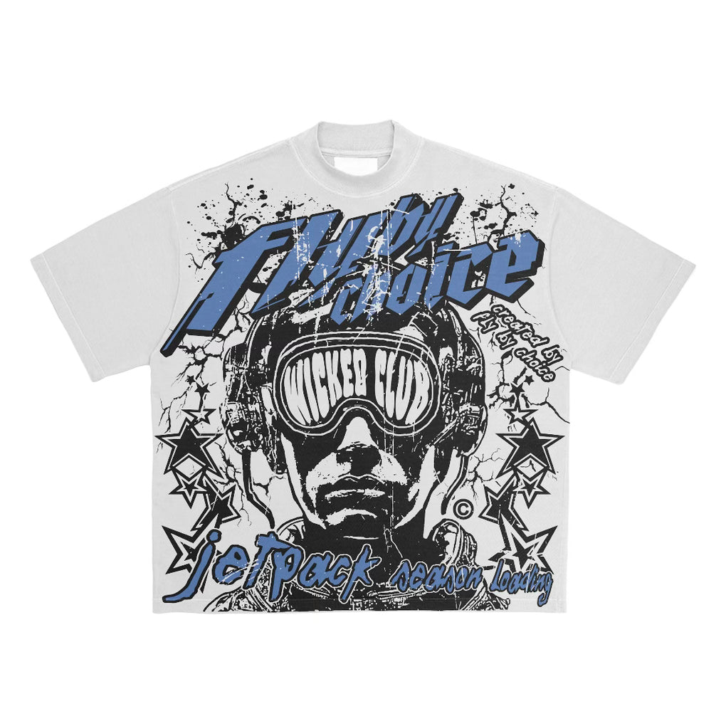 Vintage Fly By Choice Graphic Cotton Short Sleeve T-Shirt - Sopula｜Premium Graphic Tees & Graphic Clothing