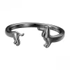 Dachshund Dog Cuff Ring 925 Sterling Silver