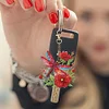 (US Only)6Pcs DIY Dragonfly Special Shape 5D Diamond Art Keychain for Birthday Gift