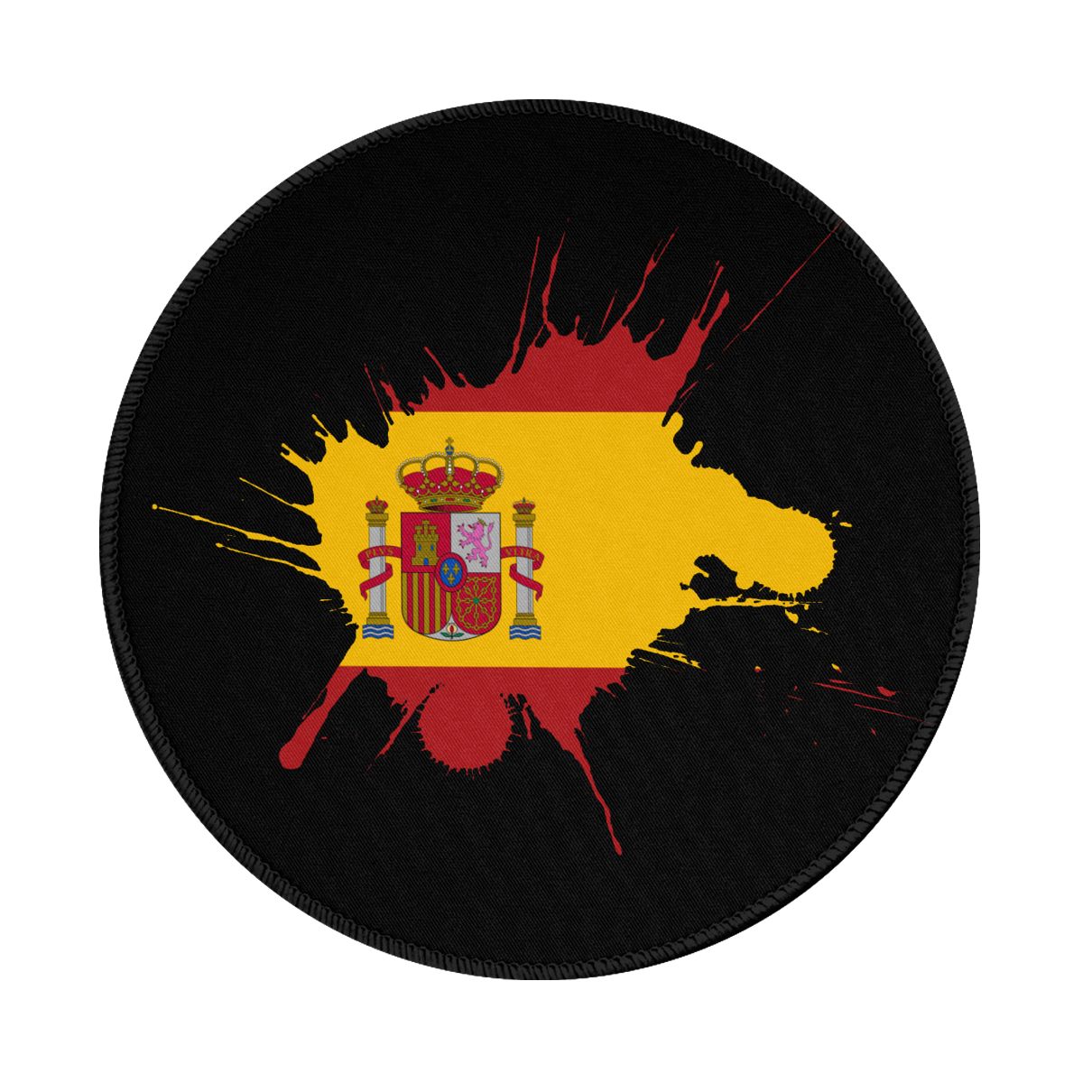 Spain Ink Spatter Non-Slip Rubber Round Mouse Pad