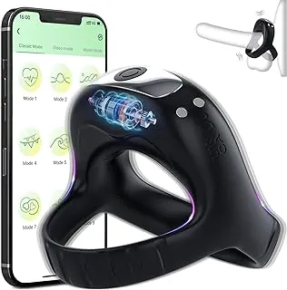 pornhint Pornhint Vibrating Cock Ring Adult Toys, AXFLY Silicone Stretchy Penis Ring with 10 Vibration Modes, Couples Sex Toys with APP Control, Clitoral Stimulator Delayed Ejaculation Vibrator for Men Couples