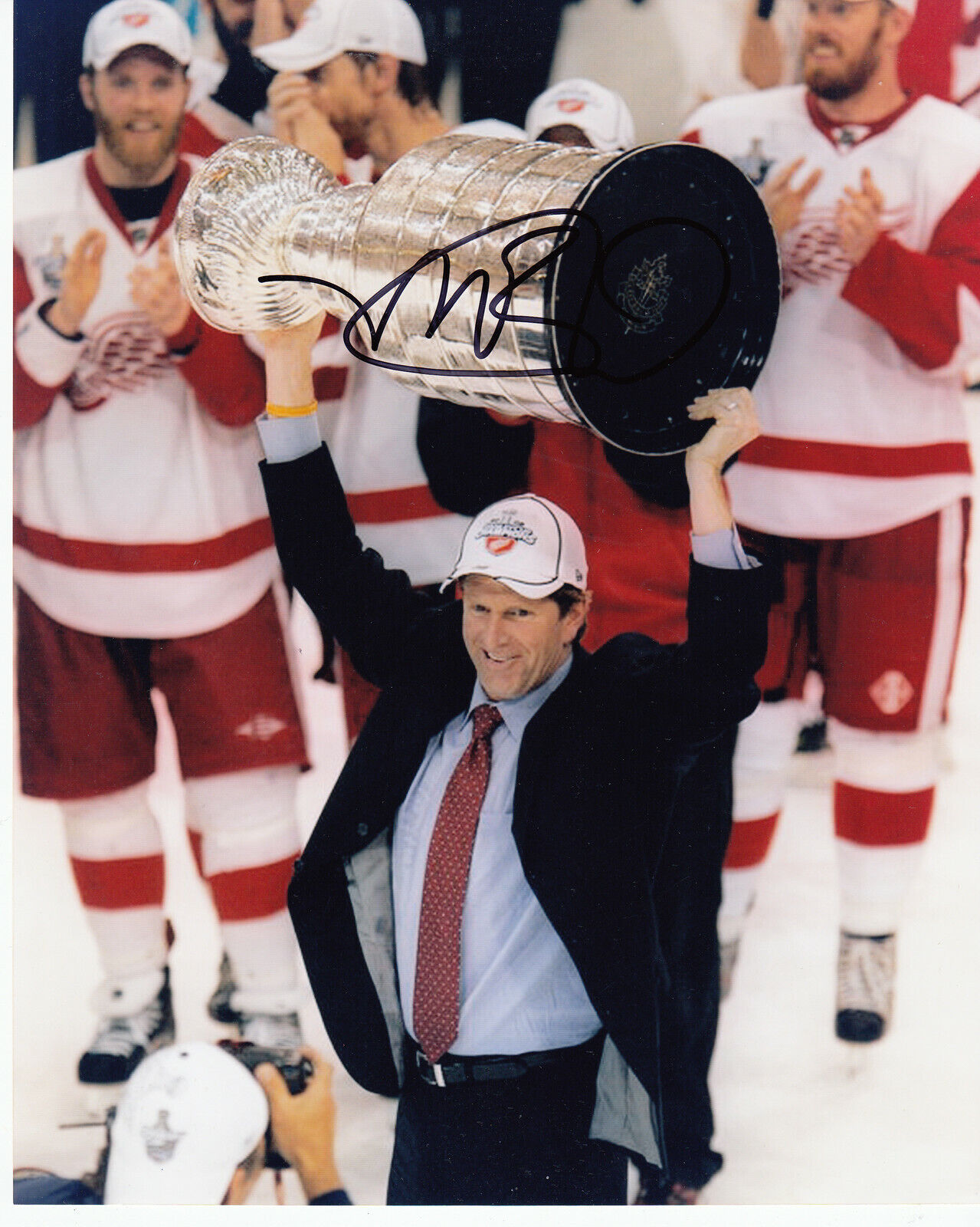 Mike Babcock #0 8x10 Signed Photo Poster painting w/ COA Detroit Red Wings 031019