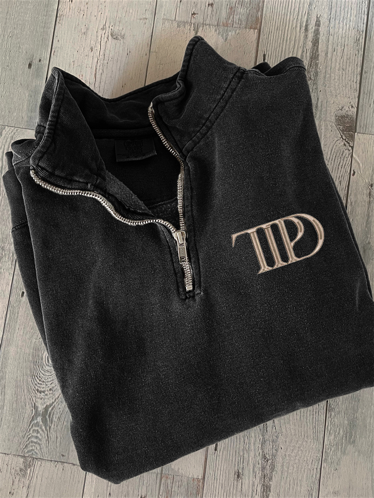 The Tortured Poets Department TTPD Embroidery Zip Up Sweatshirt