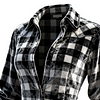 Women's Vintage Classic Black And White Plaid Flannel Shirt by Inlyline
